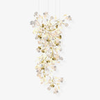 Olivia Chandelier Céramique Gingko Luxe Escalier d'Hôtel - Neutralighting
