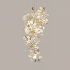 Olivia Chandelier Céramique Gingko Luxe Escalier d'Hôtel - Neutralighting