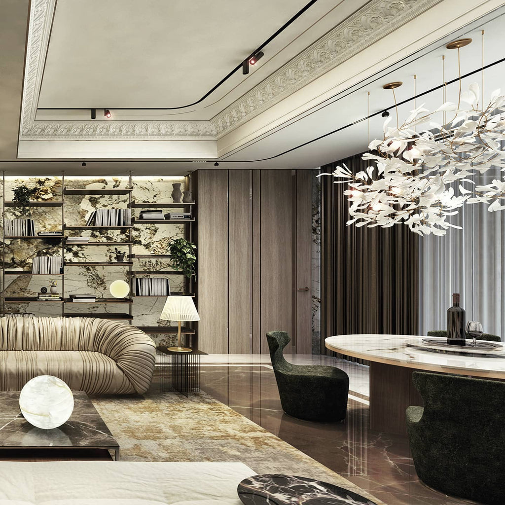 Olivia Céramique Gingko Feuille Lustre - Neutralighting