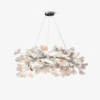 Lustra Suspension Lampe Feuilles de Gingko en Porcelaine Dorée - Neutralighting