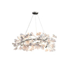 Lustra Suspension Lampe Feuilles de Gingko en Porcelaine Dorée - Neutralighting