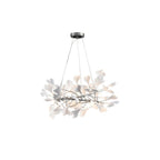 Lustra Suspension Lampe Feuilles de Gingko en Porcelaine Dorée - Neutralighting