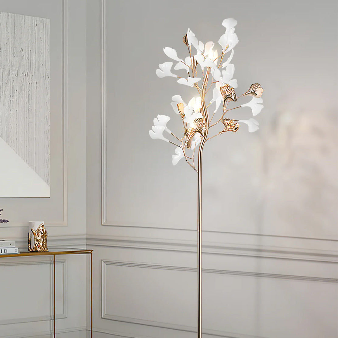 Ella Lampadaire en Céramique avec Feuilles de Ginkgo - Neutralighting