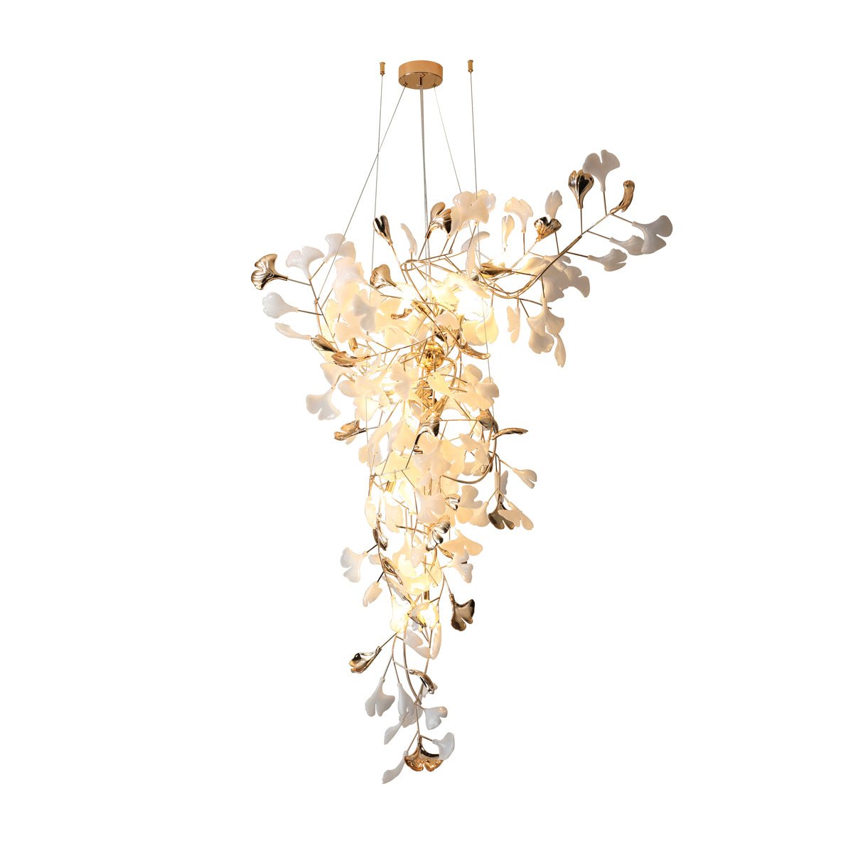 Olivia Céramique Gingko Lustre Pointe Volant - Neutralighting