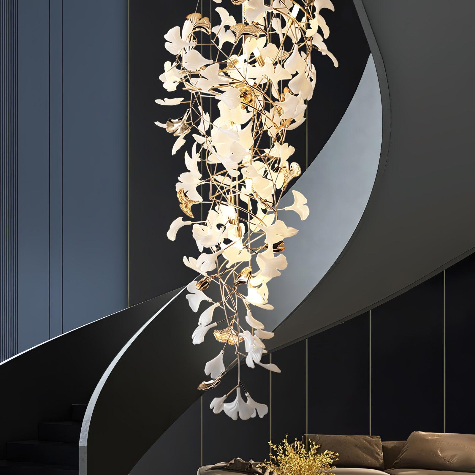 Olivia Céramique Gingko Cascadant Lustre - Neutralighting