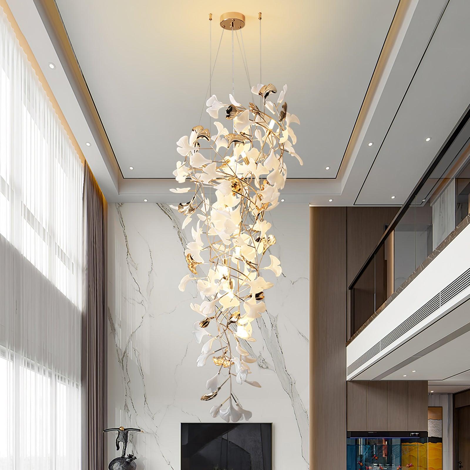 Olivia Céramique Gingko Cascadant Lustre - Neutralighting