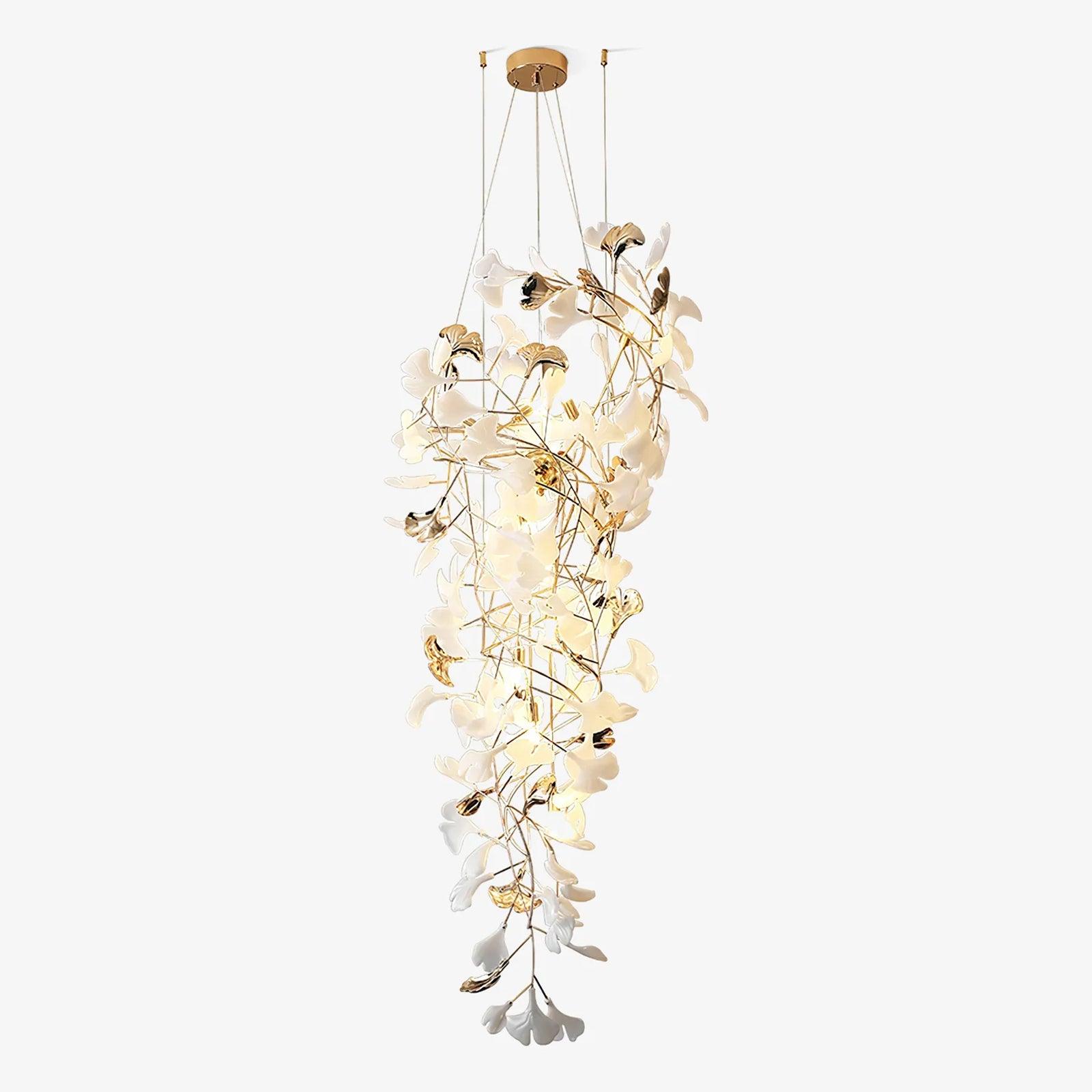 Olivia Céramique Gingko Cascadant Lustre - Neutralighting