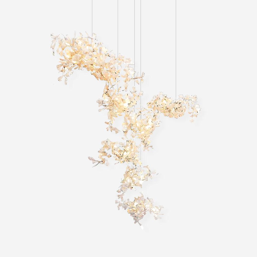 Ginkgo Lustre Rameau de Feuilles Organique Sculptural - Neutralighting
