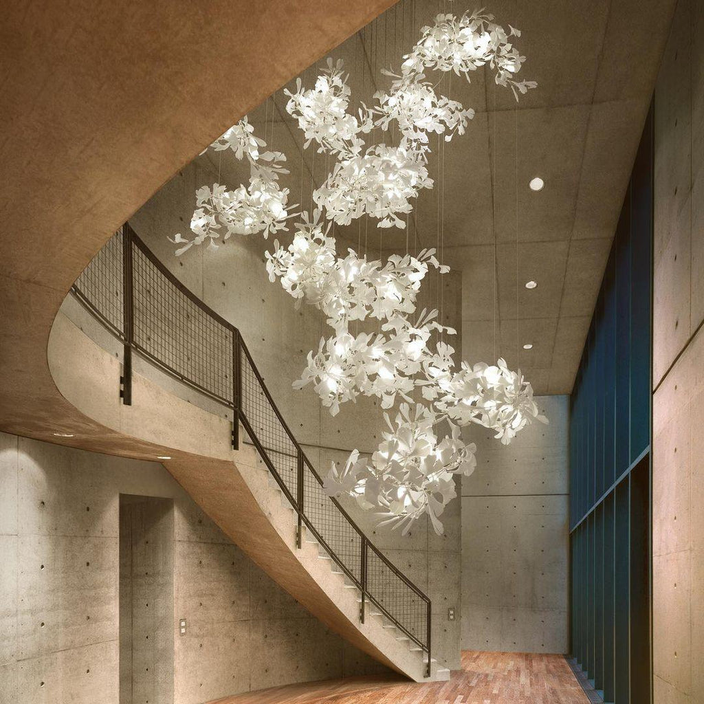 Ginkgo Lustre Rameau de Feuilles Organique Sculptural - Neutralighting