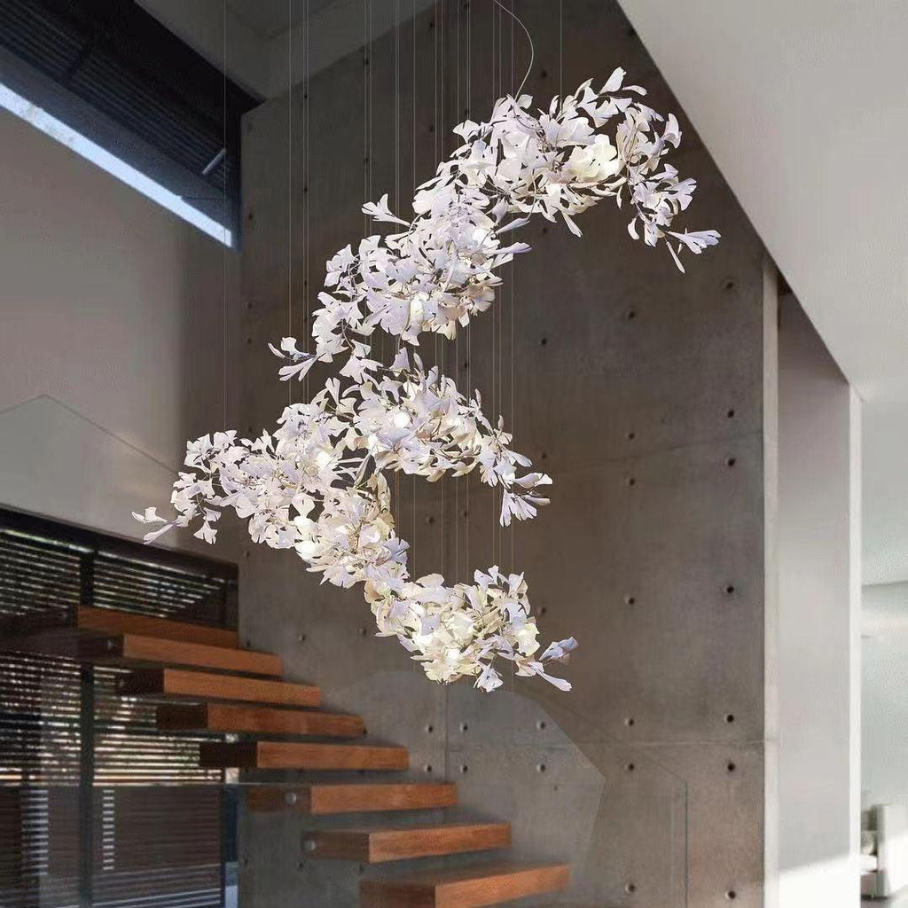 Ginkgo Lustre Rameau de Feuilles Organique Sculptural - Neutralighting