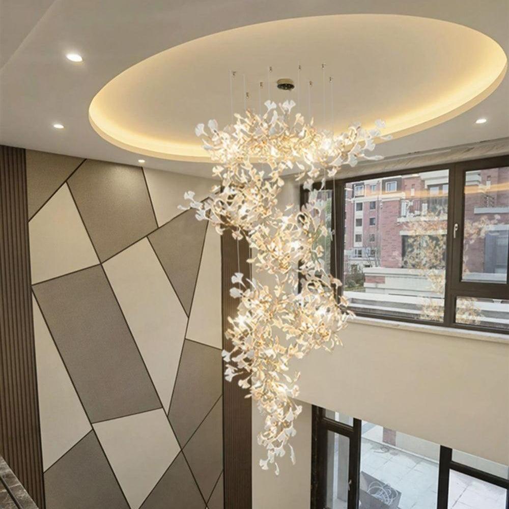 Ginkgo Lustre Rameau de Feuilles Organique Sculptural - Neutralighting