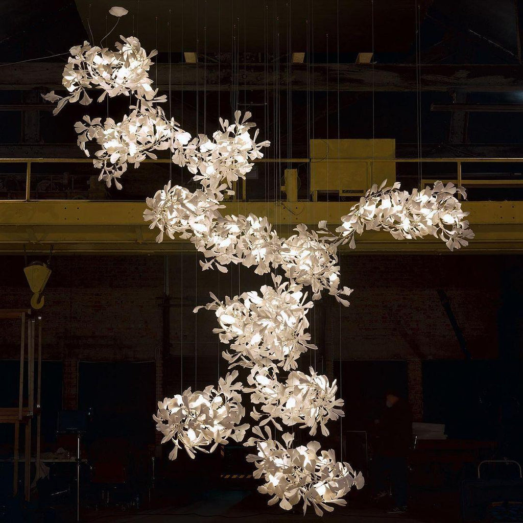 Ginkgo Lustre Rameau de Feuilles Organique Sculptural - Neutralighting