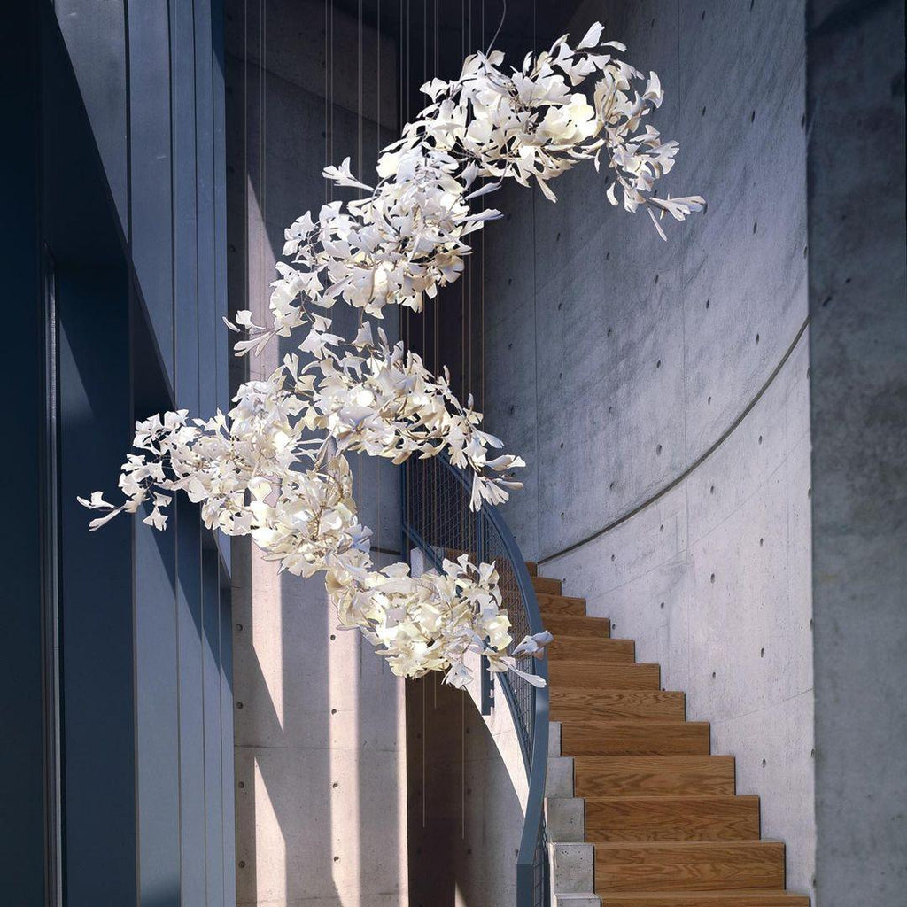 Ginkgo Lustre Rameau de Feuilles Organique Sculptural - Neutralighting