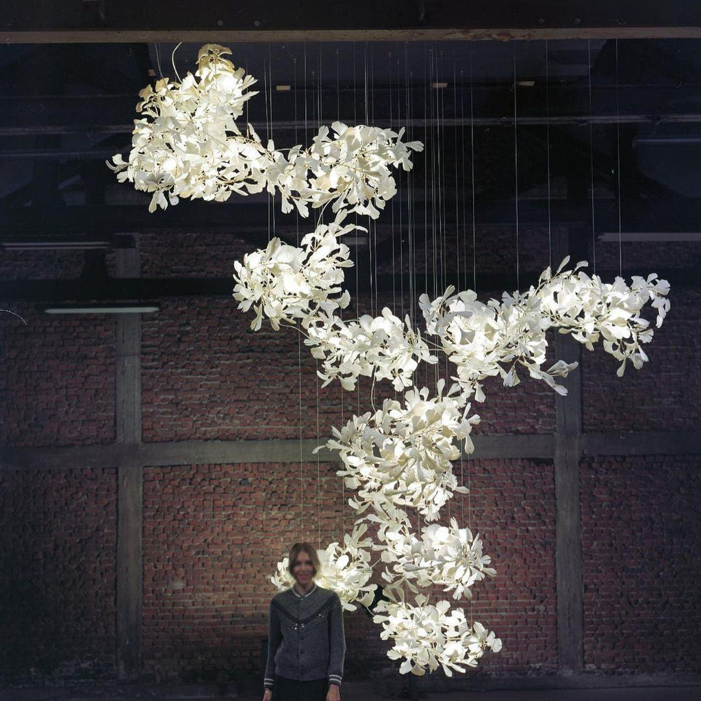 Ginkgo Lustre Rameau de Feuilles Organique Sculptural - Neutralighting