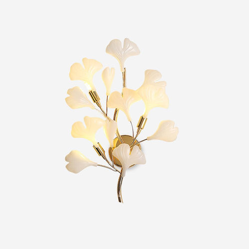 Gingko Applique Murale Abat-jours en Céramique Pétales Or Art Nouveau - Neutralighting