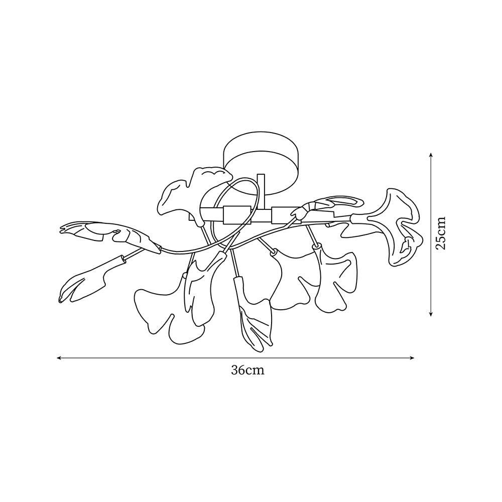 Callenne Plafonnier élégant en feuille de ginkgo - Neutralighting
