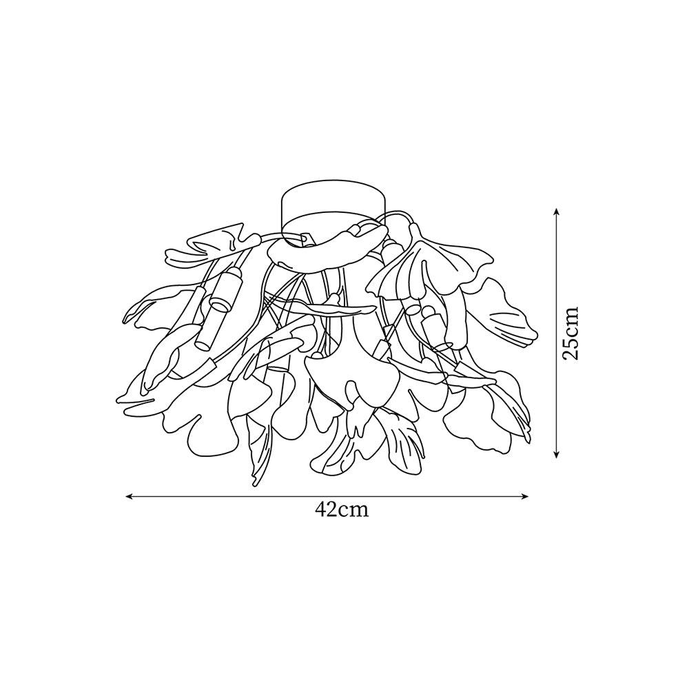 Ginkgo Plafonnier en Verre avec Finition Dorée - Neutralighting