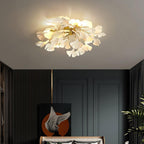 Ginkgo Plafonnier en Verre avec Finition Dorée - Neutralighting