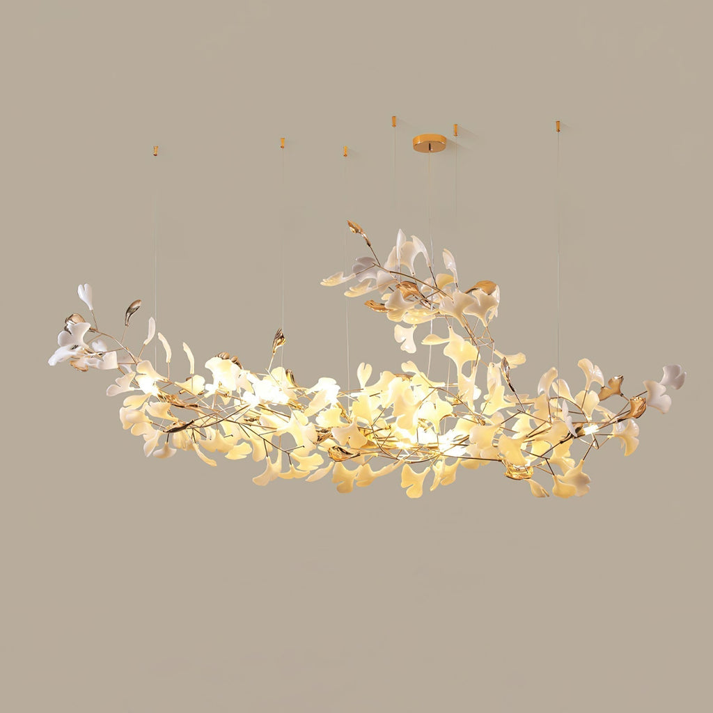 Unoryra Chandelier Postmoderne Céramique Nuage Ginkgo - Neutralighting