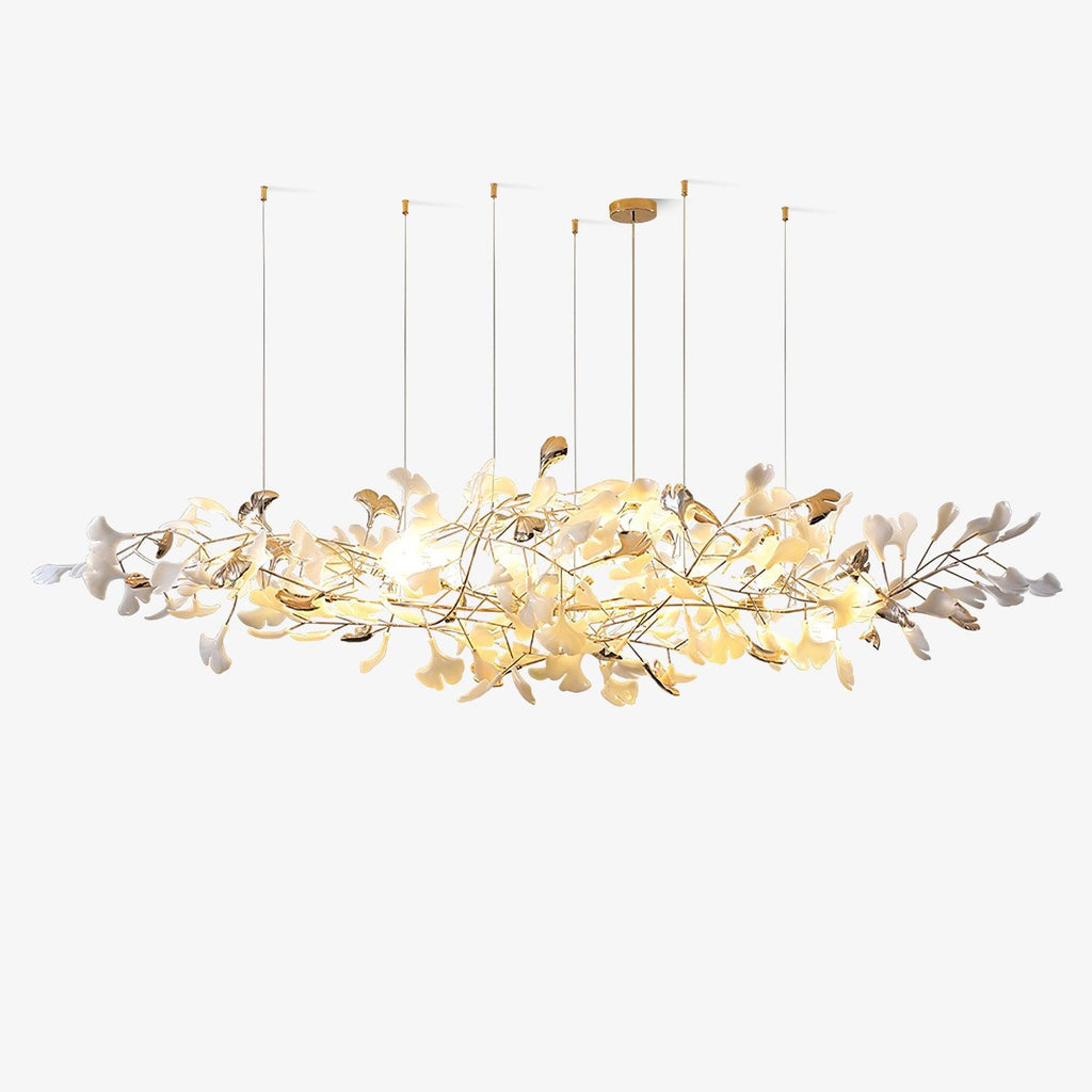 Unoryra Chandelier Postmoderne Céramique Nuage Ginkgo - Neutralighting