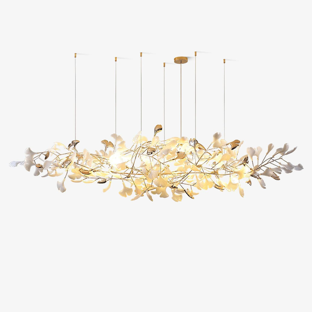 Unoryra Chandelier Postmoderne Céramique Nuage Ginkgo - Neutralighting