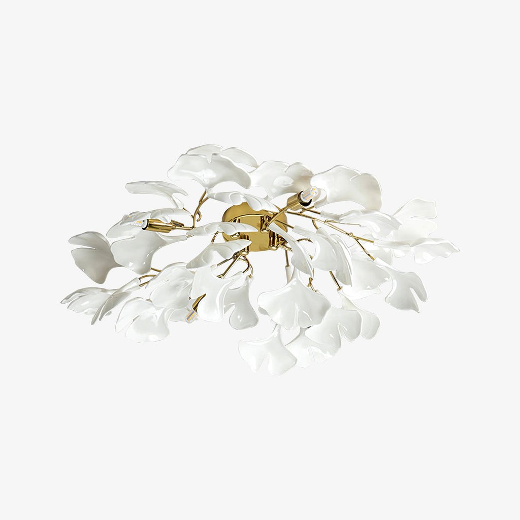 Solara Plafonnier Feuilles de Gingko avec Branches en Laiton - Neutralighting