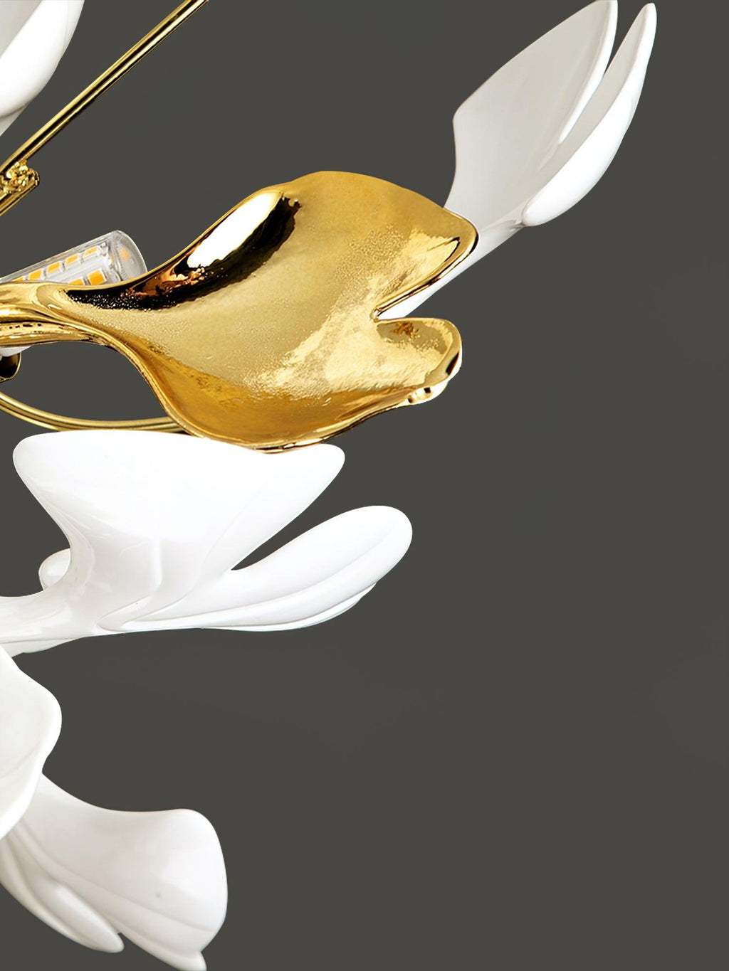 Solara Plafonnier Feuilles de Gingko avec Branches en Laiton - Neutralighting