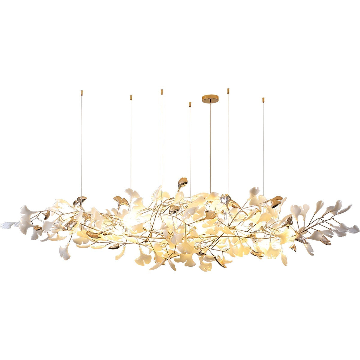 Unoryra Chandelier Postmoderne Céramique Nuage Ginkgo - Neutralighting