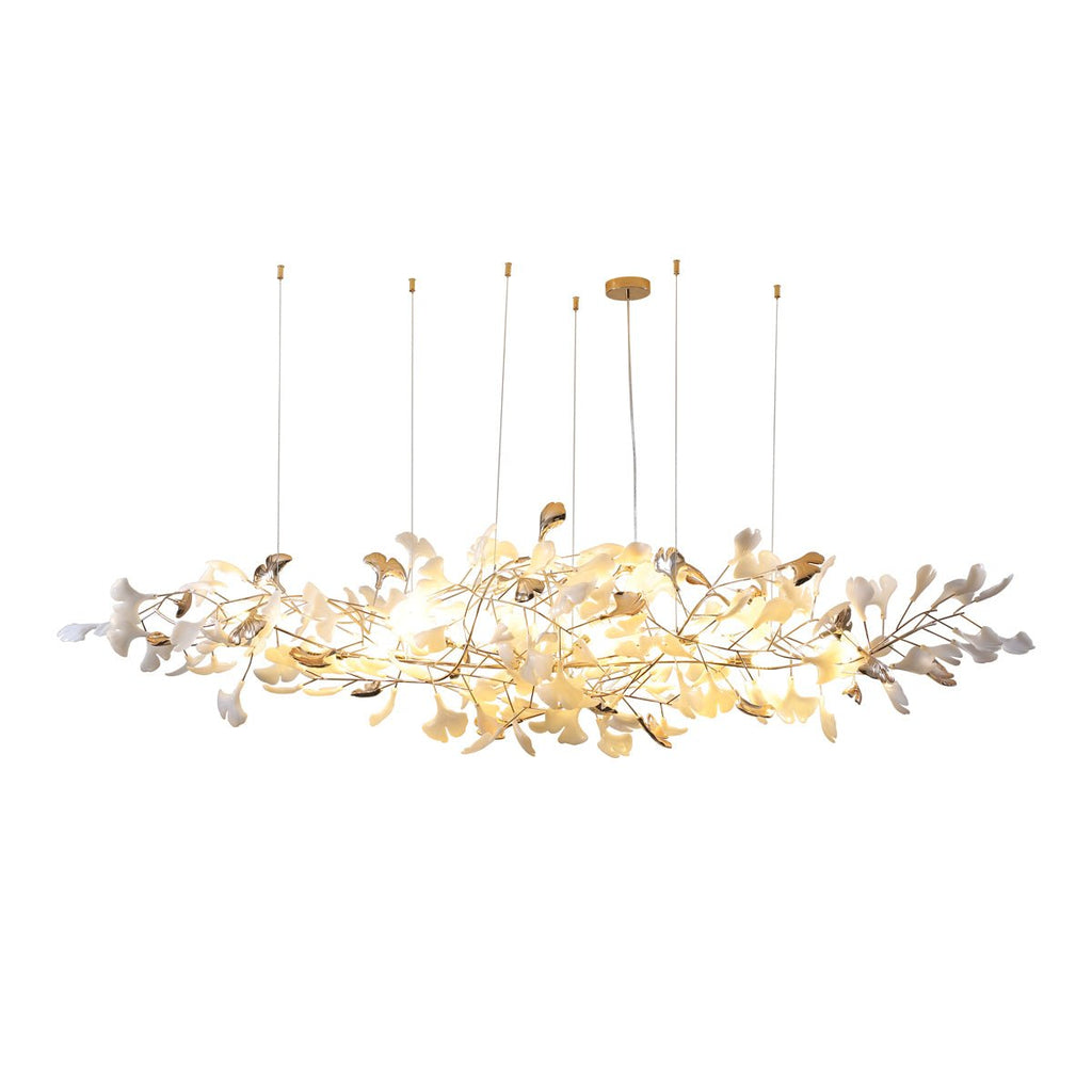 Unoryra Chandelier Postmoderne Céramique Nuage Ginkgo - Neutralighting