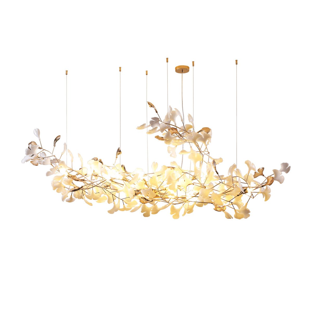 Unoryra Chandelier Postmoderne Céramique Nuage Ginkgo - Neutralighting