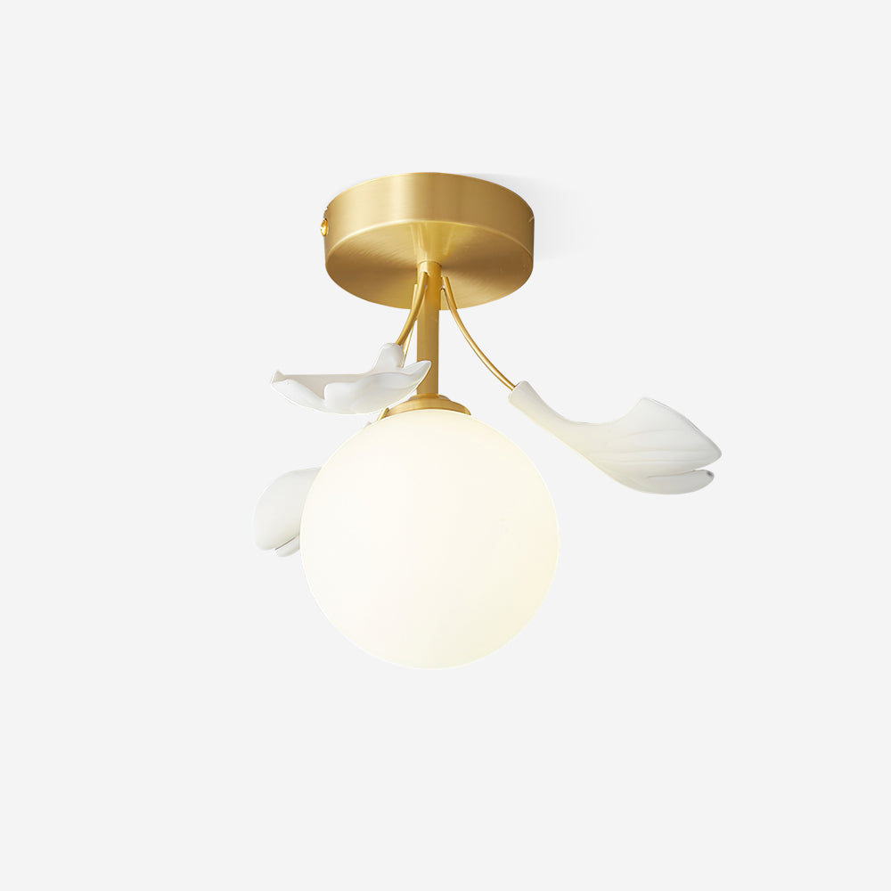 Ginkgo Lustre Plafonnier Rosalia Feuille de Ginkgo Base Dorée - Neutralighting