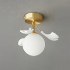 Ginkgo Rosalia Plafonnier Feuille Pétale Laiton Moderne - Neutralighting