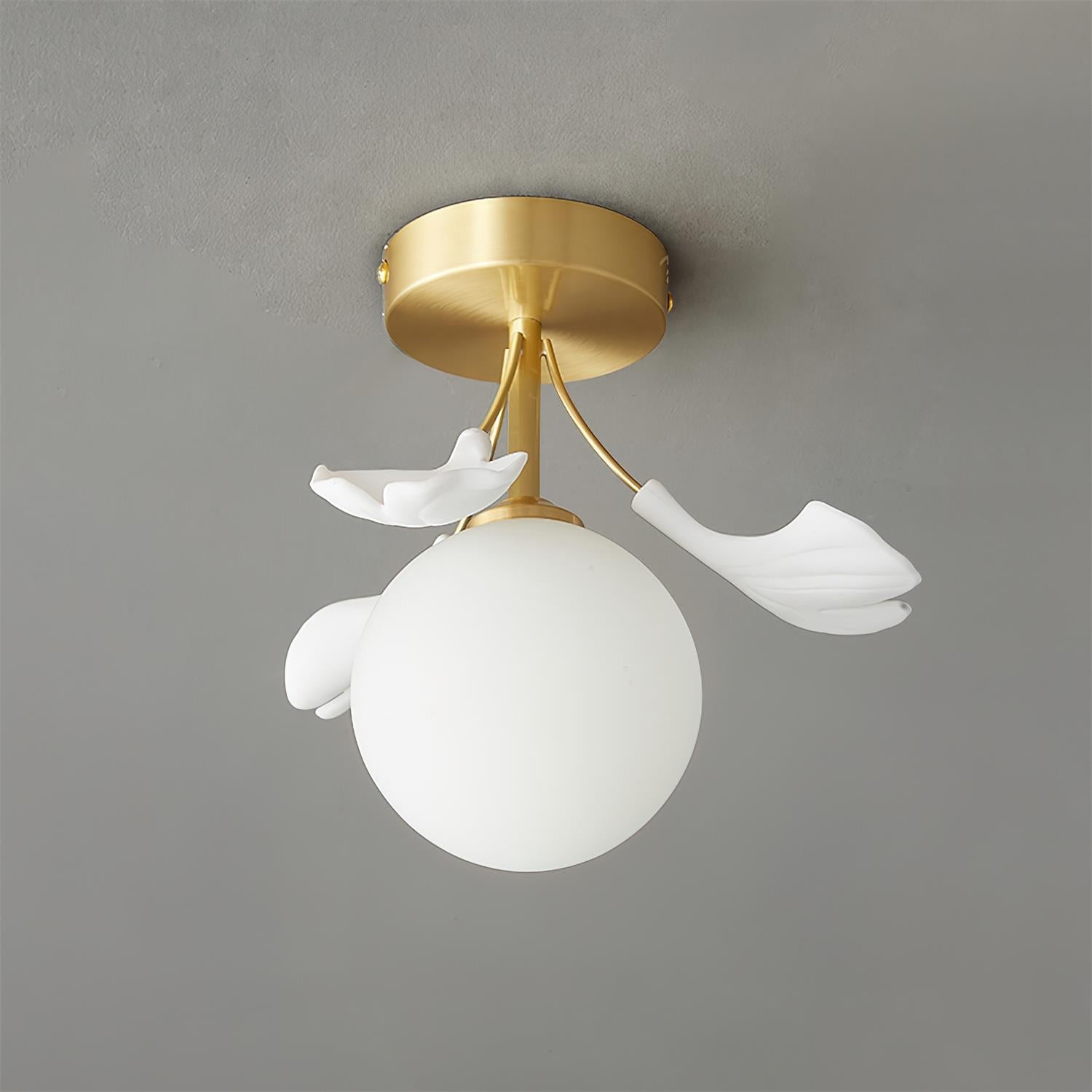 Ginkgo Rosalia Plafonnier Feuille Pétale Laiton Moderne - Neutralighting