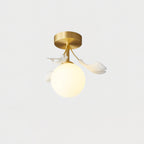 Ginkgo Lustre Plafonnier Rosalia Feuille de Ginkgo Base Dorée - Neutralighting