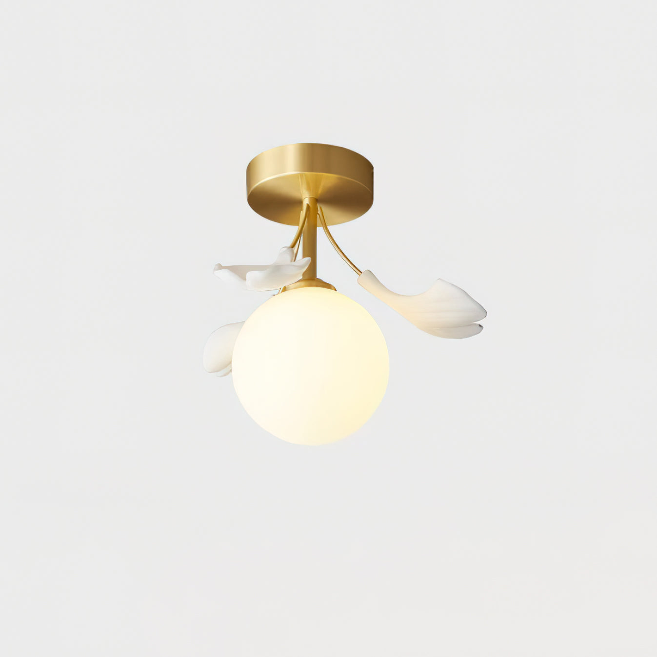 Ginkgo Lustre Plafonnier Rosalia Feuille de Ginkgo Base Dorée - Neutralighting