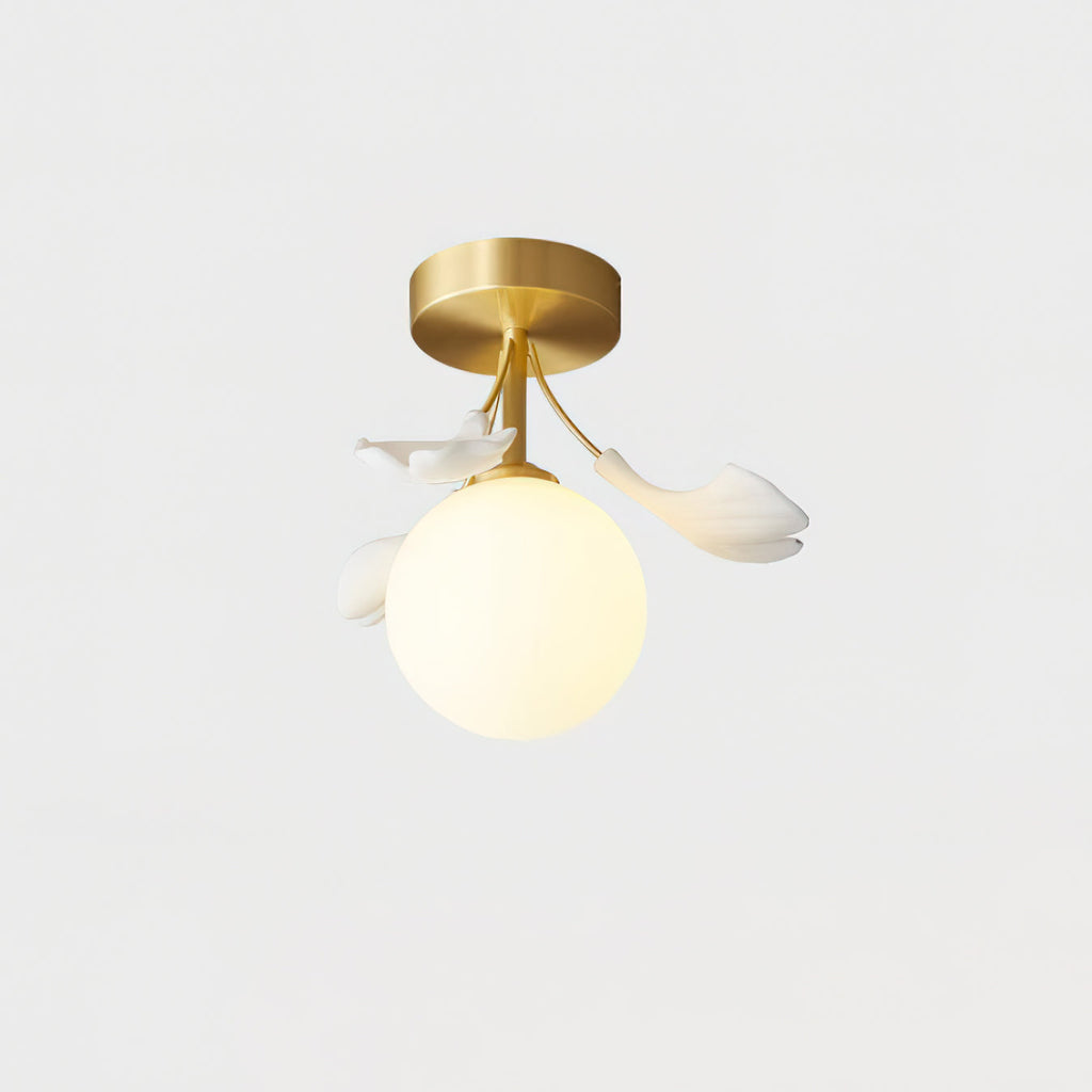 Ginkgo Rosalia Plafonnier Feuille Pétale Laiton Moderne - Neutralighting
