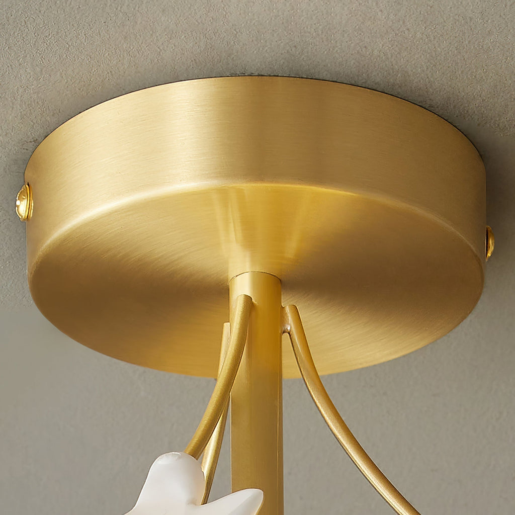 Ginkgo Rosalia Plafonnier Feuille Pétale Laiton Moderne - Neutralighting