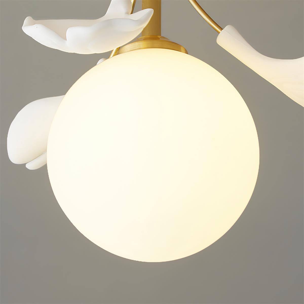 Ginkgo Lustre Plafonnier Rosalia Feuille de Ginkgo Base Dorée - Neutralighting