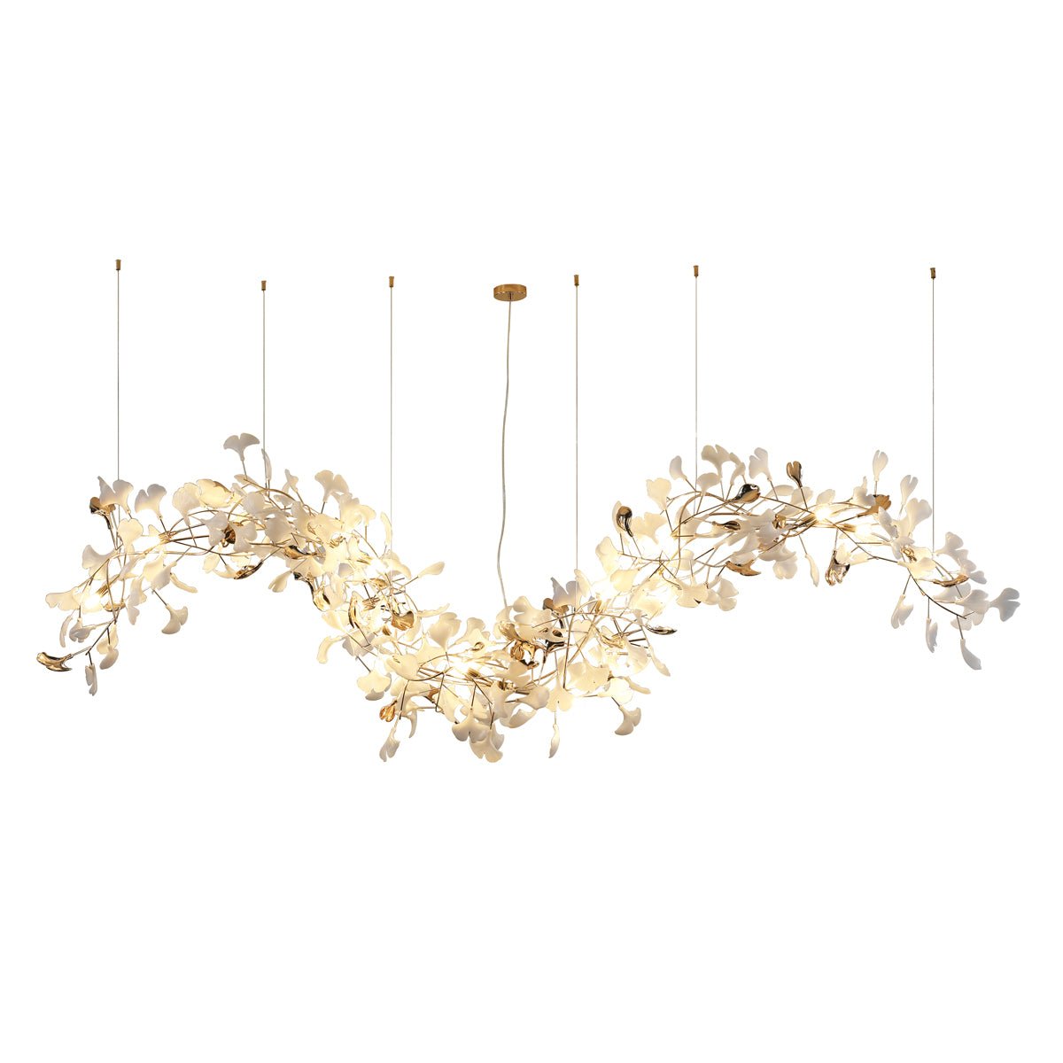 Olivia Céramique Gingko Lustre Pointe Volant - Neutralighting