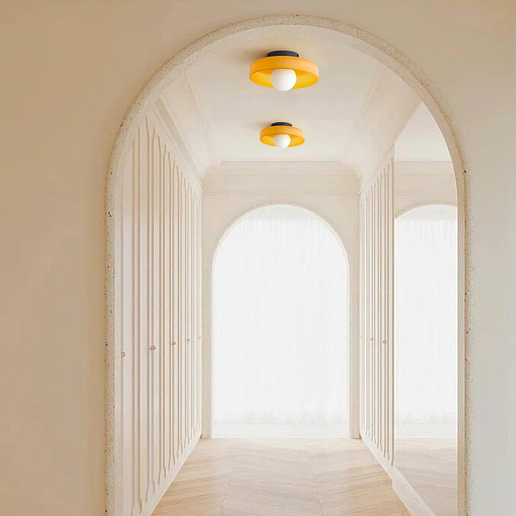 Solara Plafonnier Orange Anneau Ludique Sculptural - Neutralighting