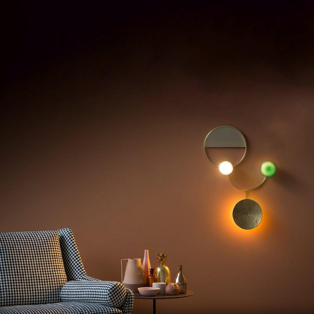 OrbitenApplique Murale en Laiton et Verre Moderne - Neutralighting
