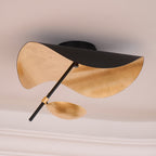 Solara Plafonnier Abat-jour Courbé et Intérieur Doré - Neutralighting