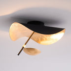 Solara Plafonnier Abat-jour Courbé et Intérieur Doré - Neutralighting