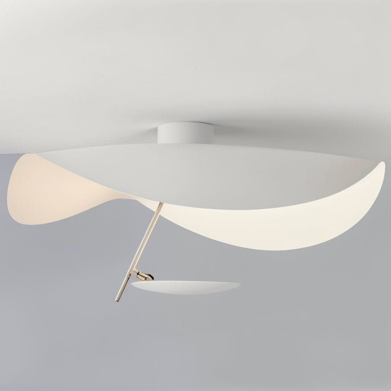 Solara Plafonnier Abat-jour Courbé et Intérieur Doré - Neutralighting