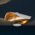 Solara Plafonnier Abat-jour Courbé et Intérieur Doré - Neutralighting