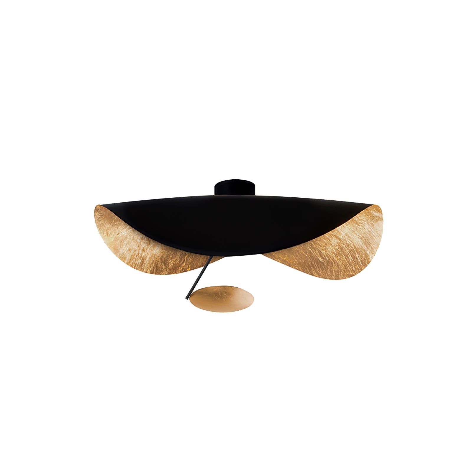 Solara Plafonnier Abat-jour Courbé et Intérieur Doré - Neutralighting