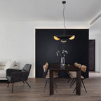 Lustra Suspension Lampe Abat-jour Courbé Noir et Or - Neutralighting