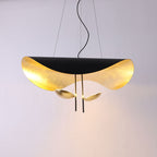 Lustra Suspension Lampe Abat-jour Courbé Noir et Or - Neutralighting