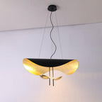 Lustra Suspension Lampe Abat-jour Courbé Noir et Or - Neutralighting