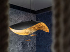 Lustra Suspension Lampe Abat-jour Courbé Noir et Or - Neutralighting